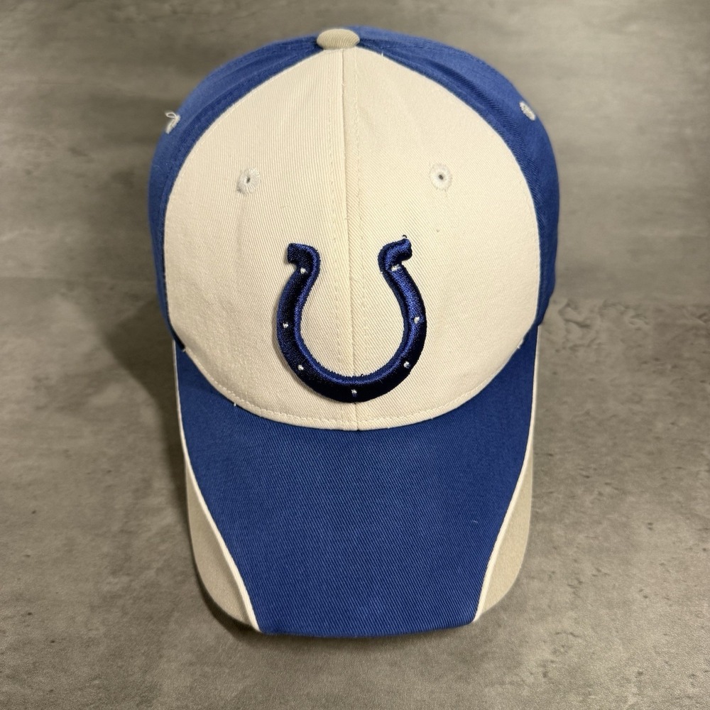 Vintage‎ 90s Y2K Indianapolis Colts Hat Blue White Gray Adj Strap Dad Cap